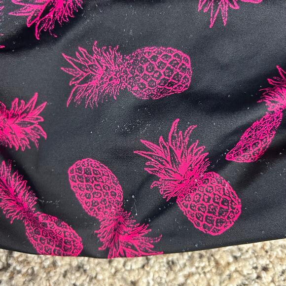 Torrid Black Pink Pineapple Tankini Top Size 3X Ruched Underwire - Picture 9 of 10